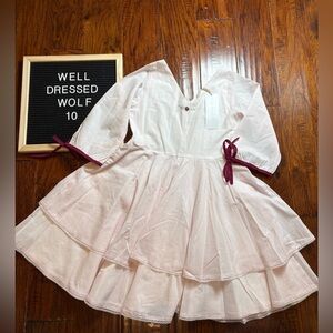 Well dressed wolf Pink Long Sleeve Dress with Bow Accents NWT